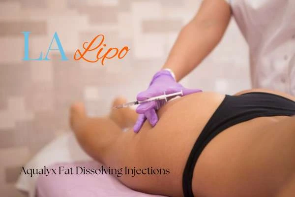 Woman having fat dissolving injections Leyton Marshes on thighs