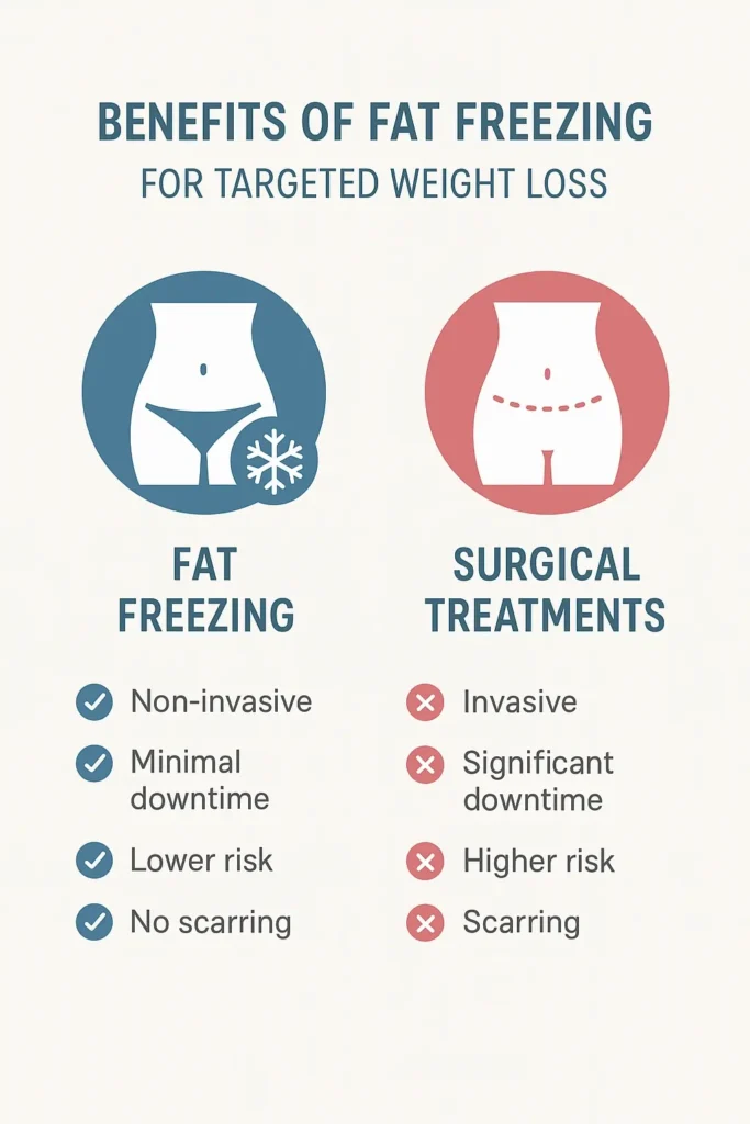 graphic showing the benefits of fat freezing Leyton Marshes