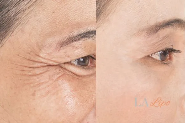 Before and after results of woman - HI-fu wrinkles reduction treatment Leyton Marshes