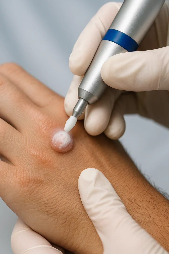 example of wart removal Leyton Marshes using cryopen